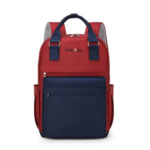 Red and Navy Blue Diaper Bag