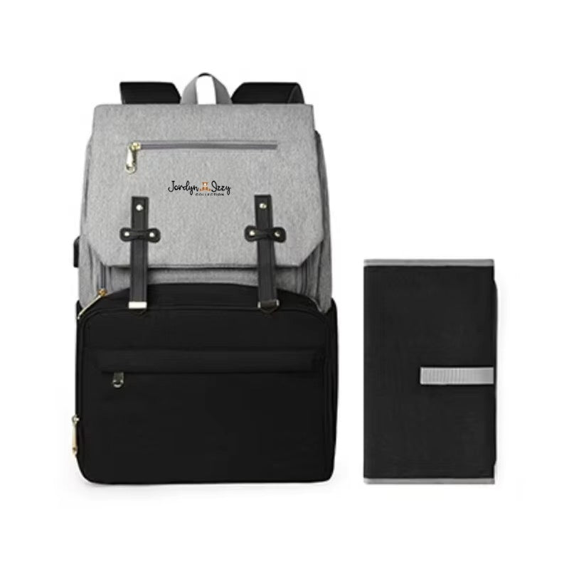 Grey and Black Diaper Bag