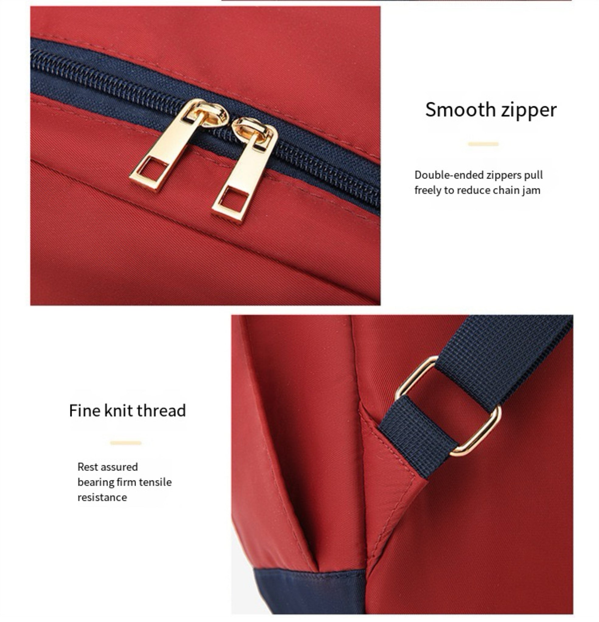 Red and Navy Blue Diaper Bag